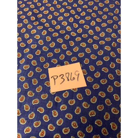 Vintage Blue Paisley Fabric By Pan Fabrics Inc 1/2 Yard 60" Wide Cotton - Picture 5 of 5